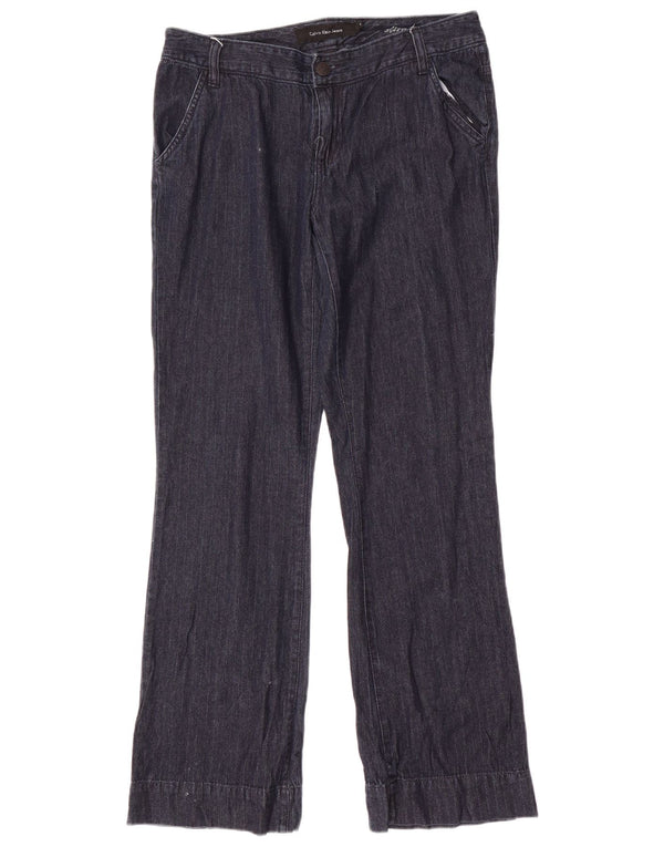 Calvin Klein Womens Bootcut Chino Trousers US 8 Medium W32 L32 Navy Blue