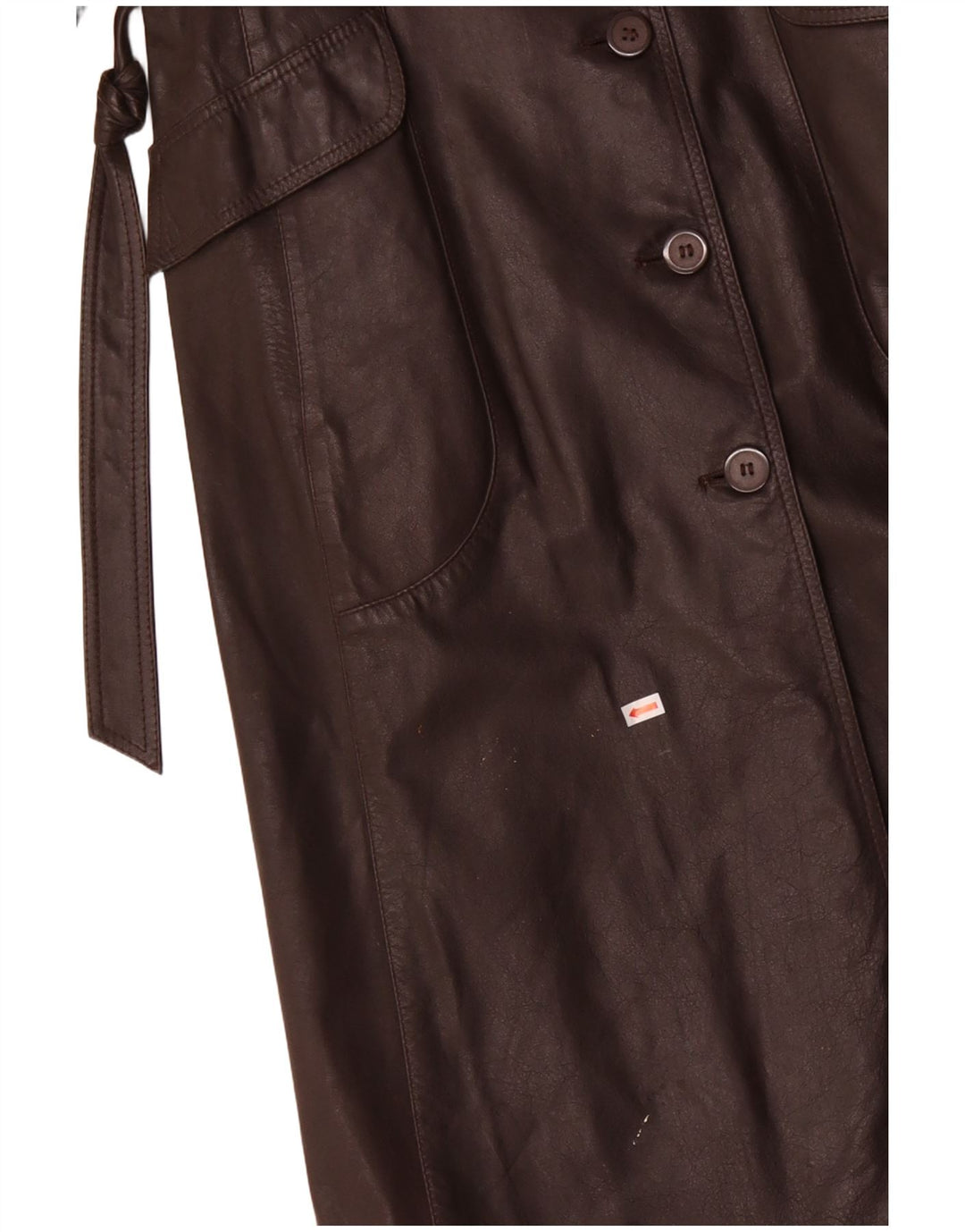 VINTAGE Womens Leather Coat UK 12 Medium Brown Leather