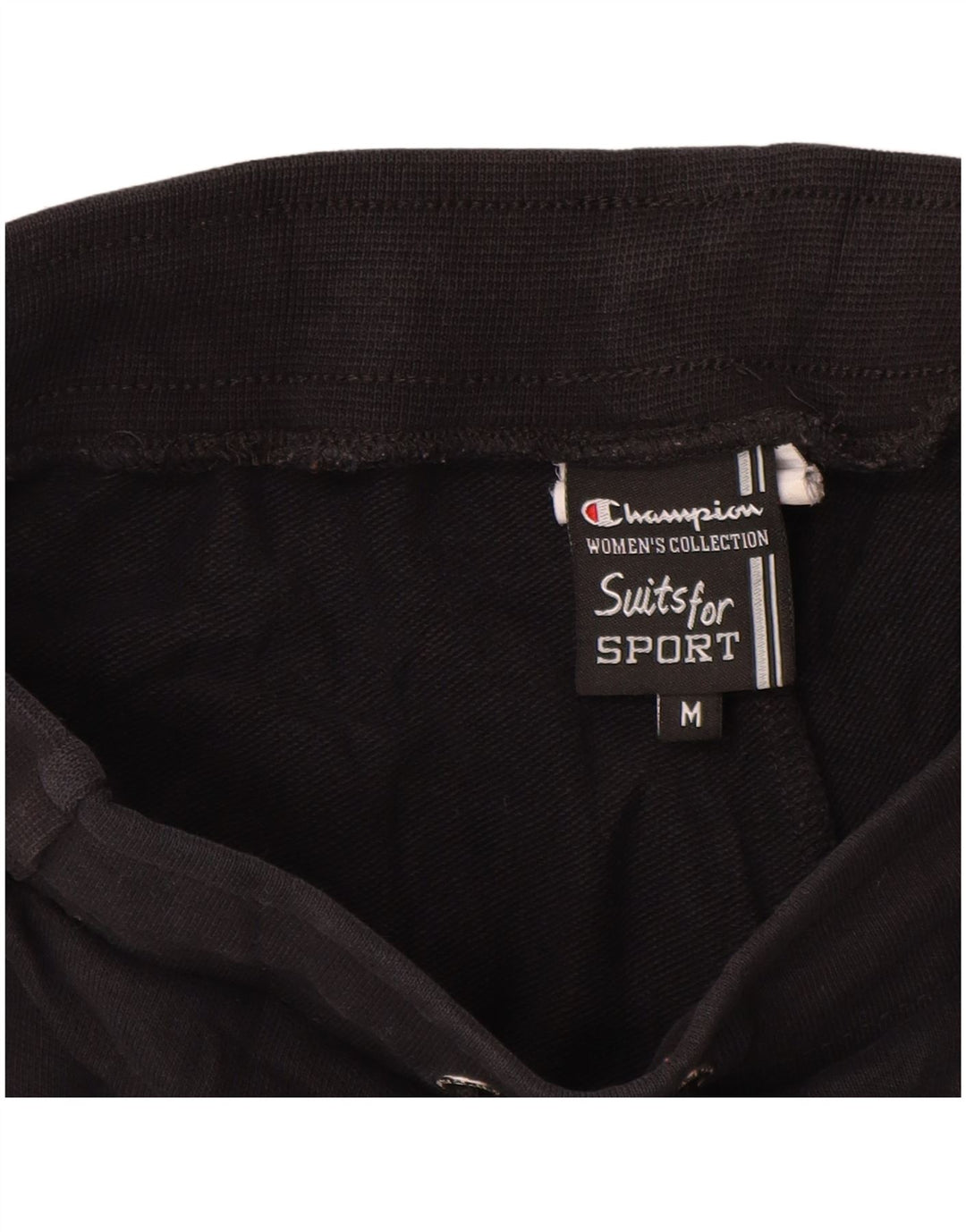 Champion Womens Tracksuit Trousers UK 12 Medium  Black Cotton