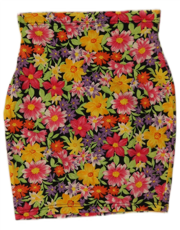Vintage Womens Pencil Skirt W28 Medium Multicoloured Floral