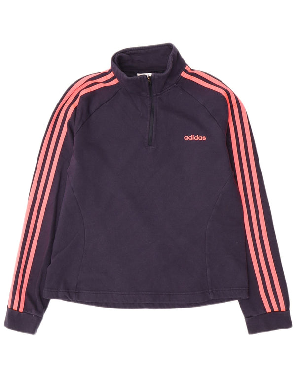 Womens Zip Neck Sweatshirt Jumper UK 12/14 Medium