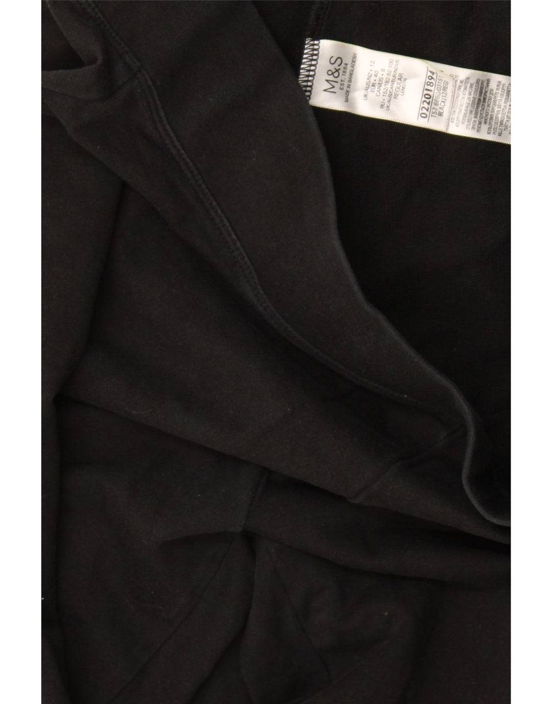 Marks & Spencer Womens Tracksuit Trousers UK 12 Medium Black Cotton