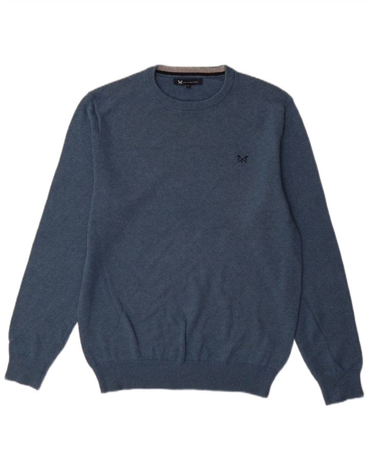 Crew Clothing Mens Crew Neck Jumper Sweater Medium Blue Cotton