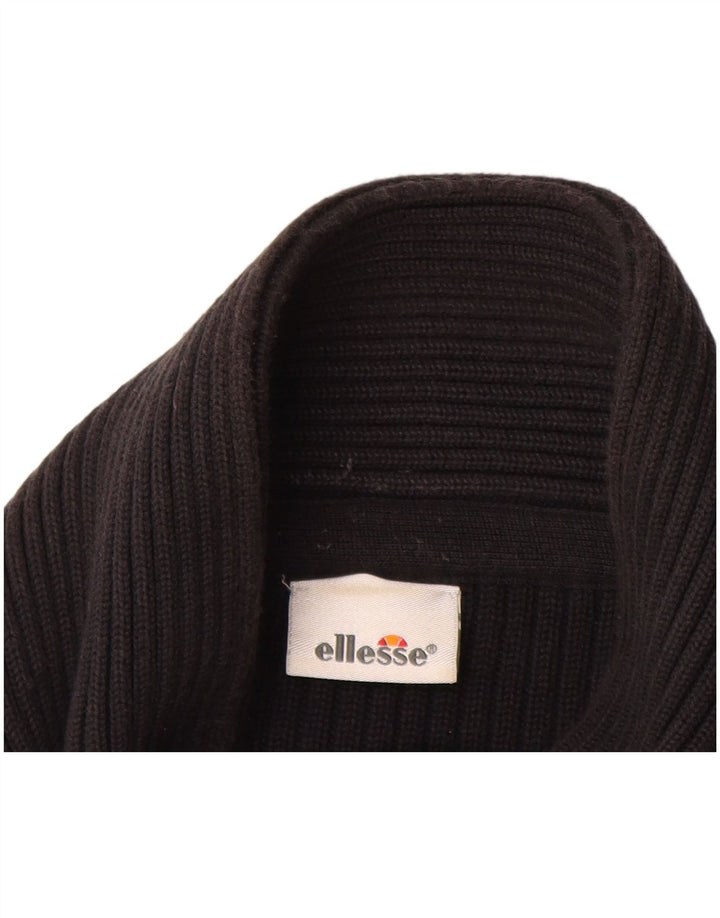 ELLESSE Mens Cardigan Sweater XL Black Cotton