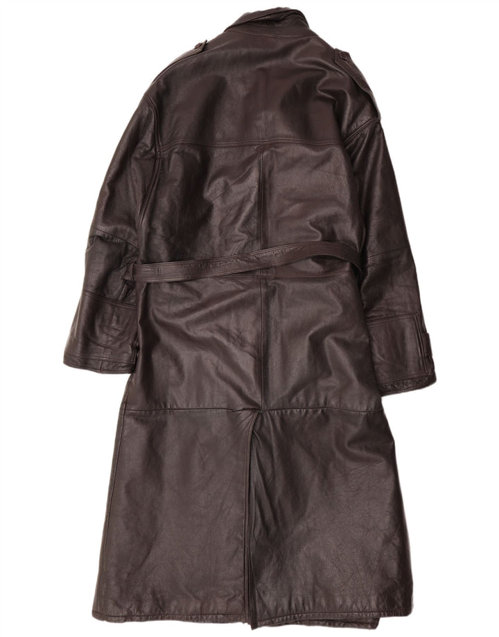 MAX MOSER Mens Leather Coat IT 56 3XL Brown Leather