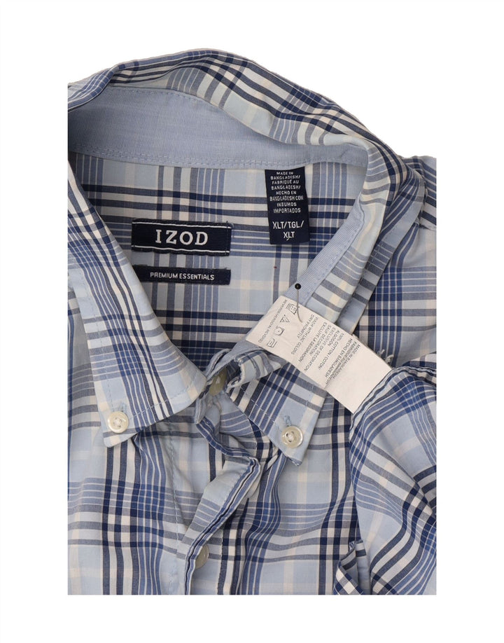 IZOD Mens Shirt Large Blue Check Cotton Vintage Izod and Second-Hand Izod from Messina Hembry 