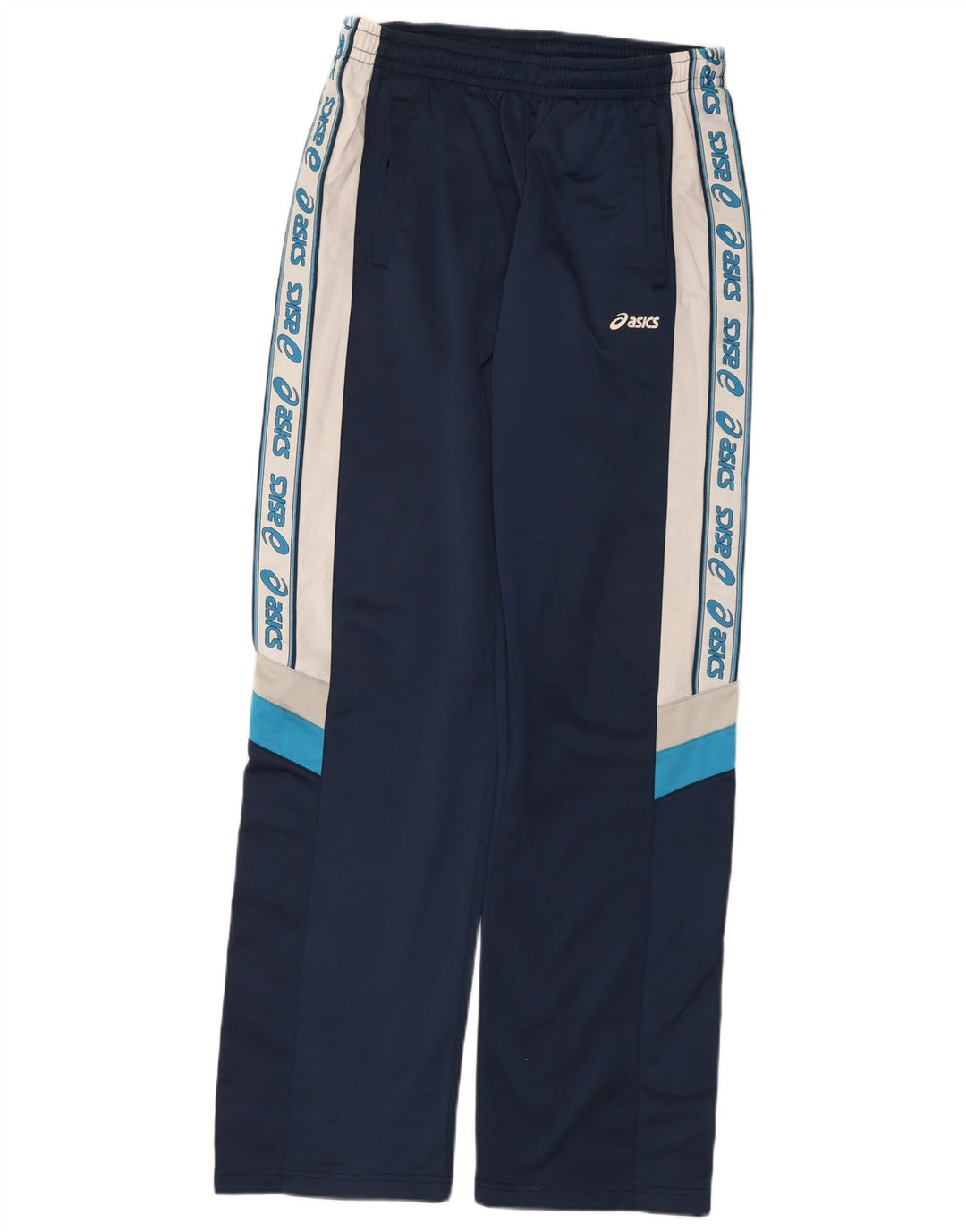 ASICS Mens Graphic Tracksuit Trousers Medium Navy Blue Colourblock