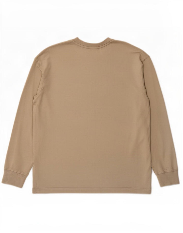 Zara Womens Oversized Top Long Sleeve Medium Beige Cotton