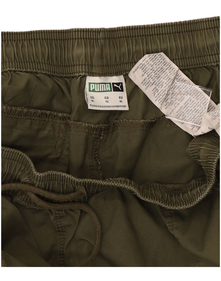 PUMA Mens Joggers Cargo Trousers XL W38 L28 Khaki Cotton