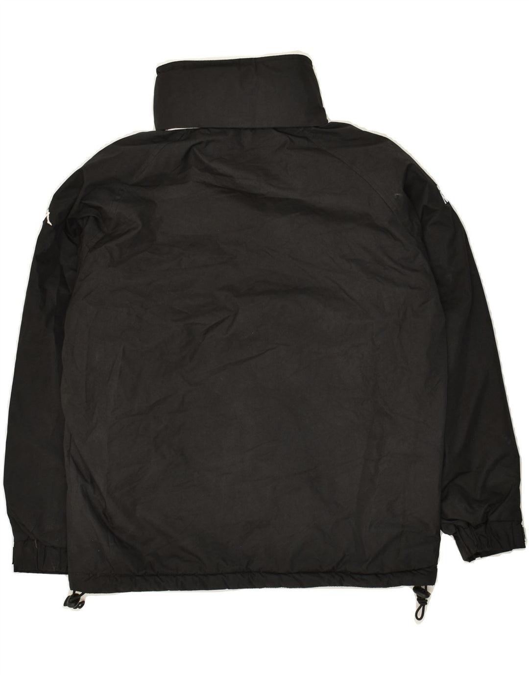 KAPPA Boys Hooded Windbreaker Jacket 9-10 Years Large Black Polyester Vintage Kappa and Second-Hand Kappa from Messina Hembry 