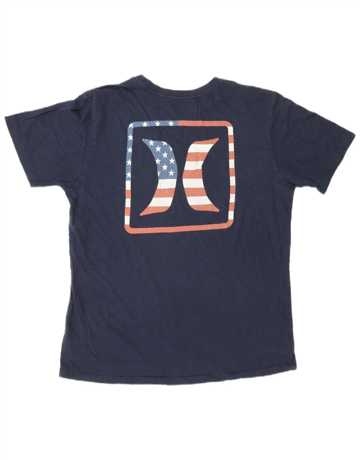 HURLEY Mens Graphic T-Shirt Top Medium Navy Blue Cotton