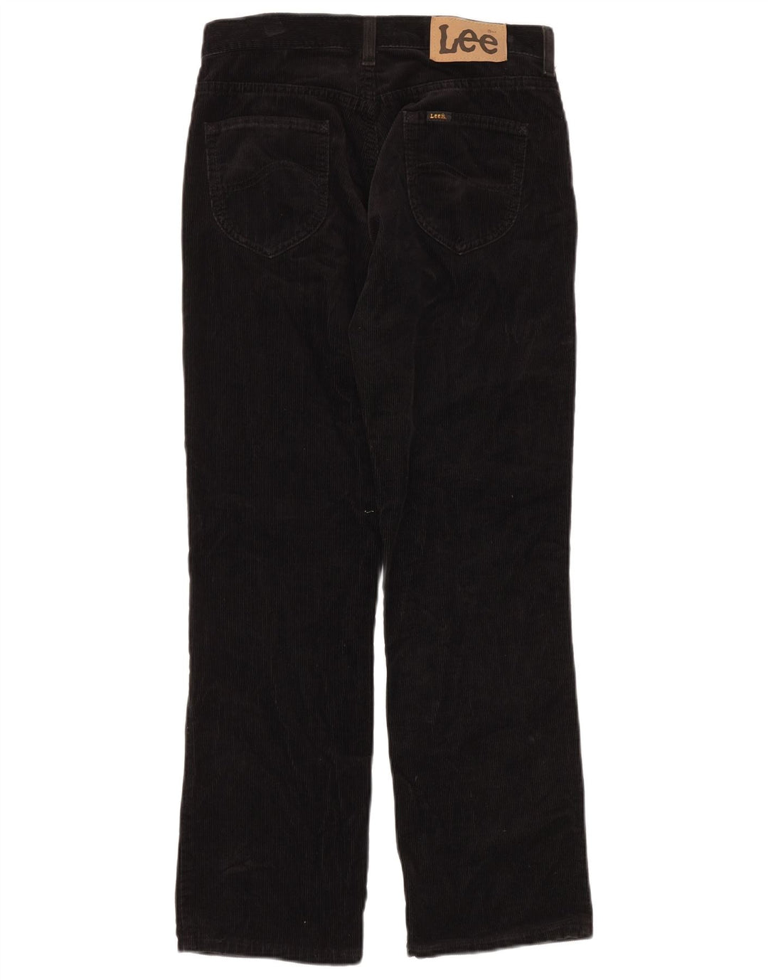 LEE Womens Straight High Waist Corduroy Trousers US 12 Large W29 L30 Black