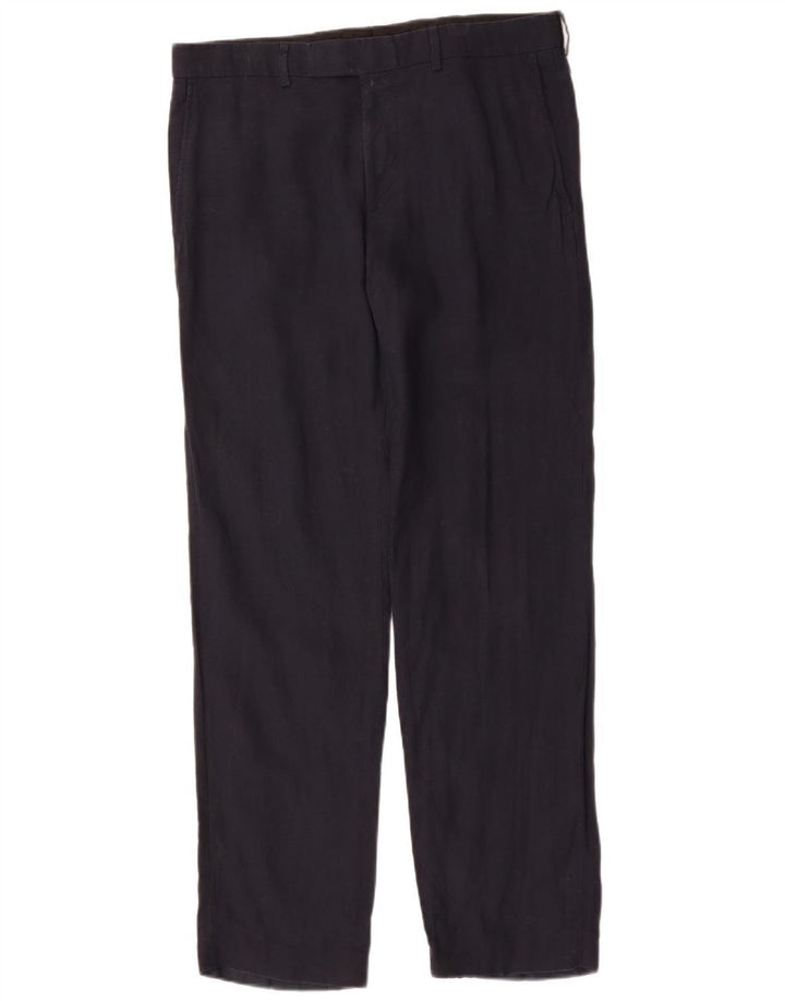 HUGO BOSS Mens Straight Chino Trousers IT 48 Medium W34 L32 Navy Blue