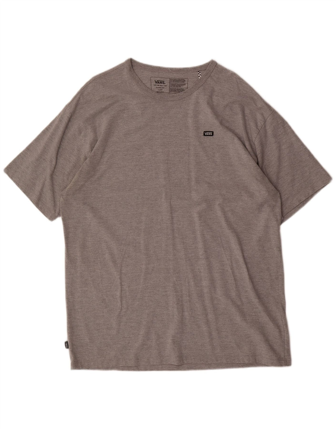 VANS Mens Classic Fit T-Shirt Top XL Grey Cotton