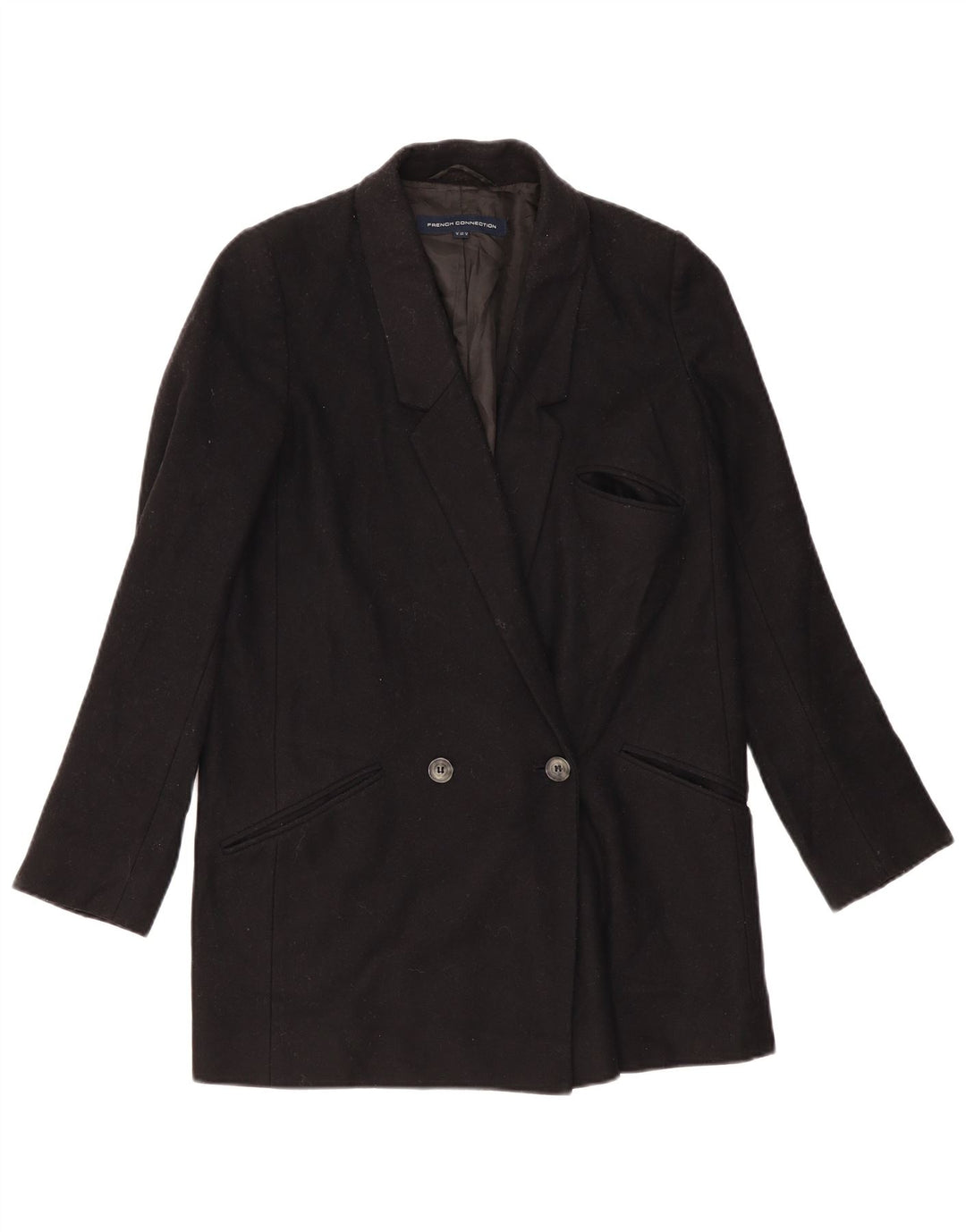 French Connection Womens Oversized Longline Blazer Jacket UK 6 XS Black