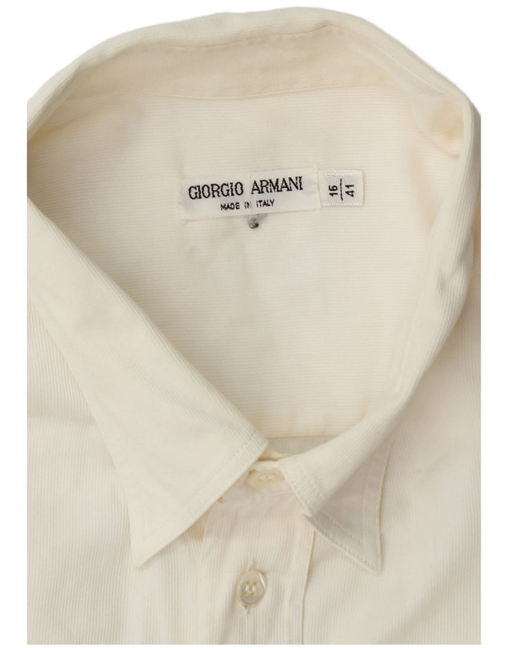 GIORGIO ARMANI Mens Shirt Size 16 41 Large Off White