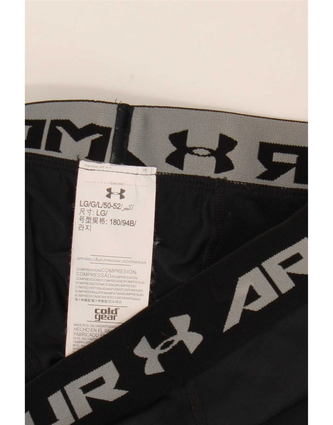 Under Armour Mens Cold Gear Graphic Leggings Large Black Polyester