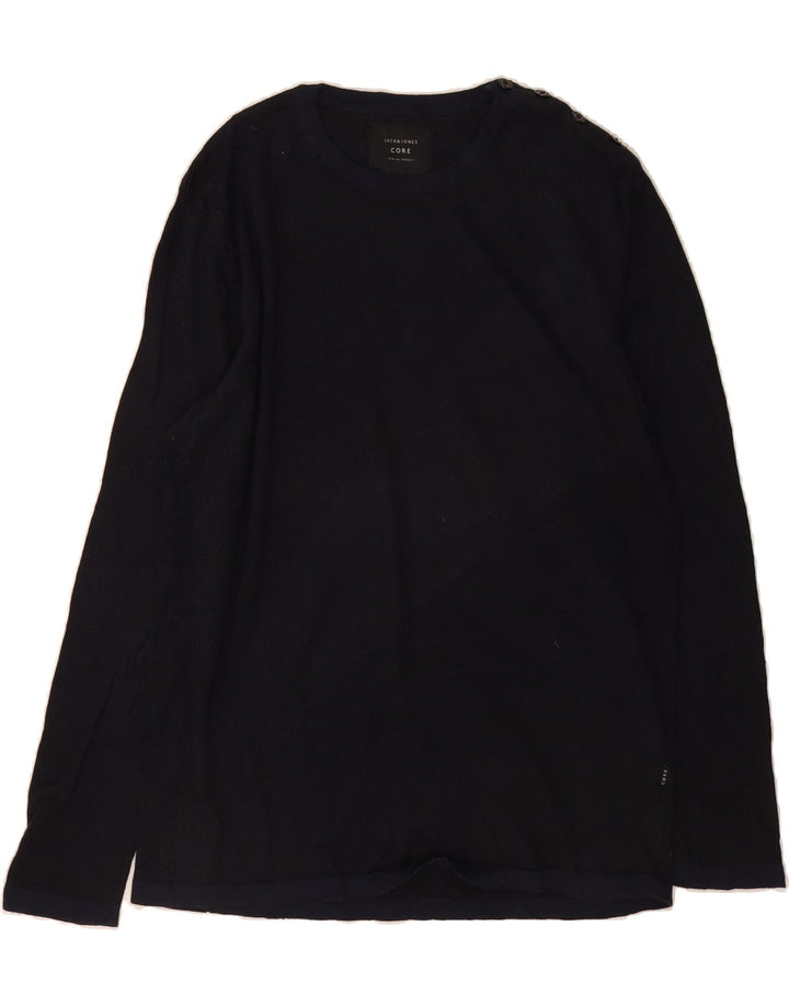 JACK & JONES Mens Core Top Long Sleeve XL Navy Blue Cotton Vintage Jack & Jones and Second-Hand Jack & Jones from Messina Hembry 