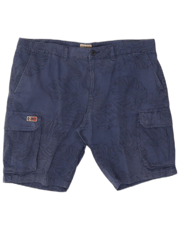 Napapijri Mens Cargo Shorts W40 XL Navy Blue Floral