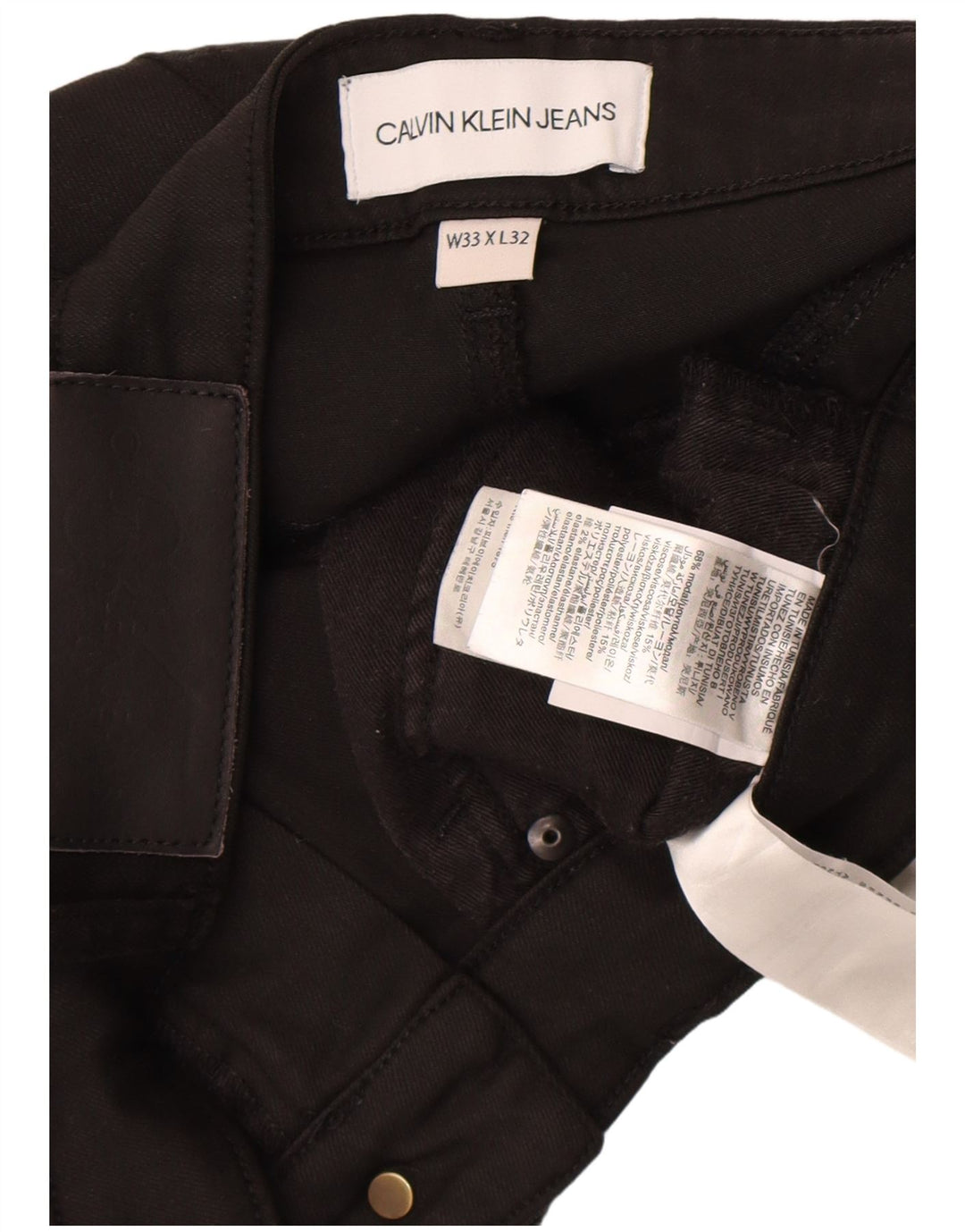 Calvin Klein Mens Slim Jeans W33 L32 Black Modal