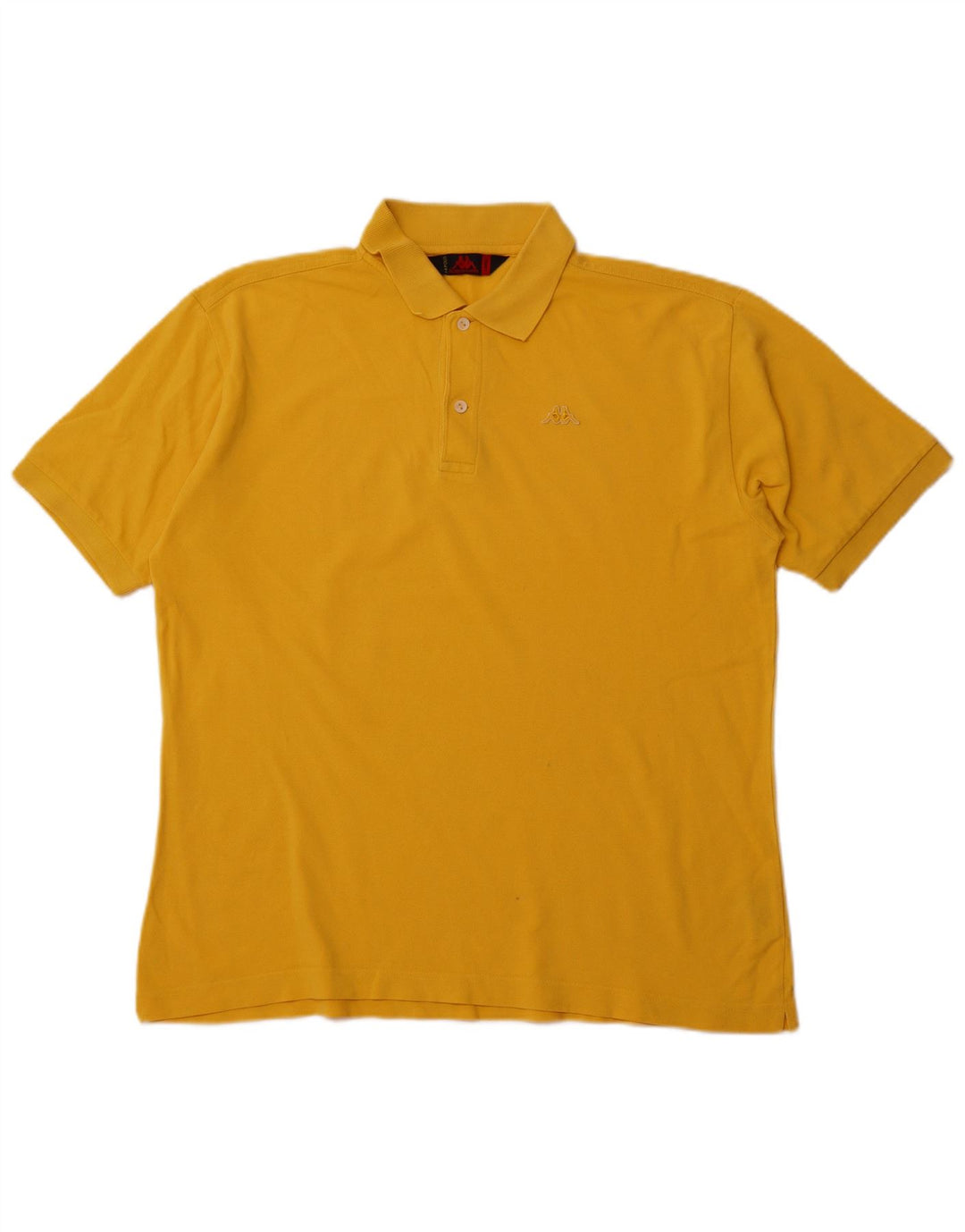 KAPPA Mens Polo Shirt Large Yellow Cotton