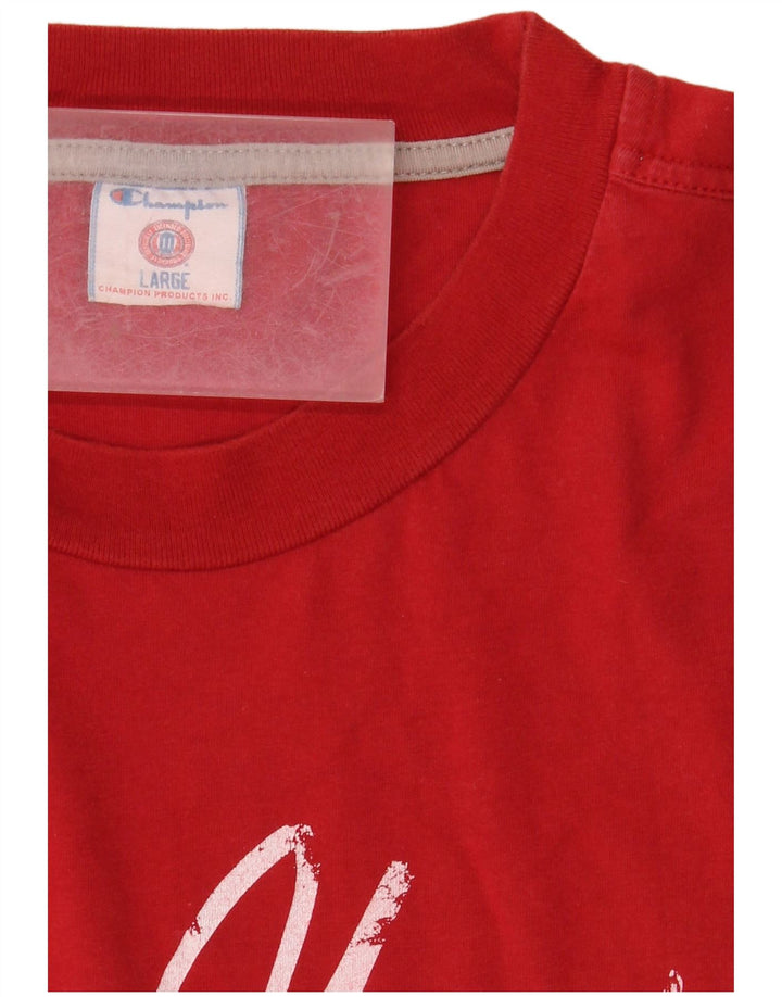 CHAMPION Mens New York University Graphic T-Shirt Top Large Red