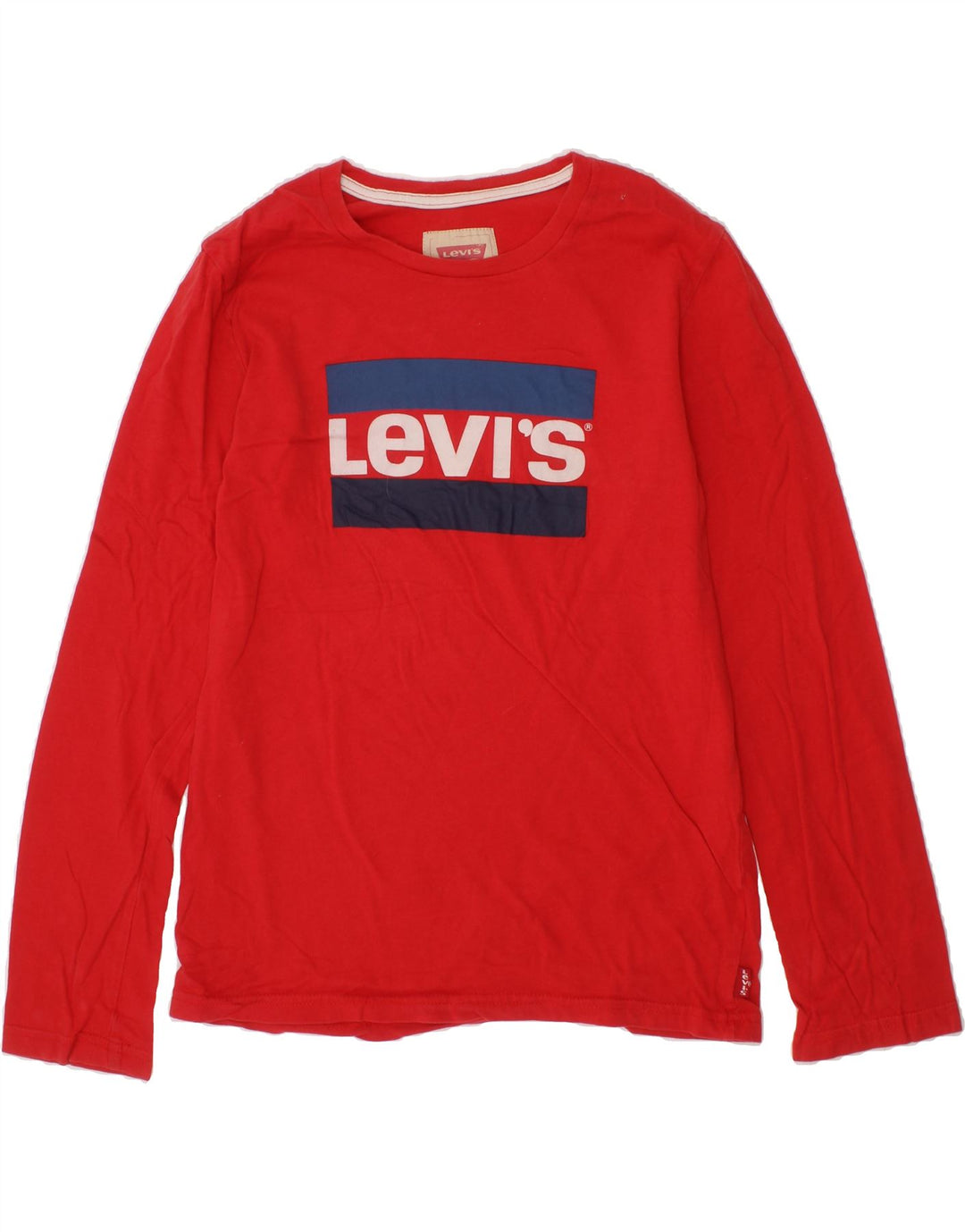 LEVI'S Boys Graphic Top Long Sleeve 11-12 Years Red Cotton Vintage Levi's and Second-Hand Levi's from Messina Hembry 