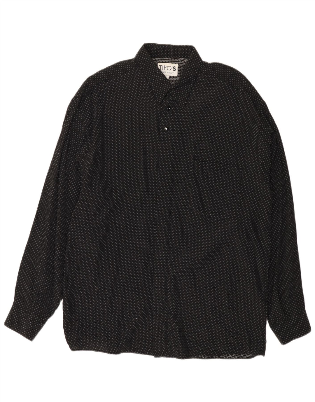 Tipo' S Mens Shirt XL Black Spotted Viscose