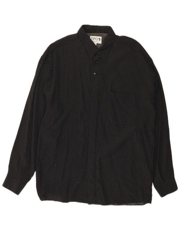 Tipo' S Mens Shirt XL Black Spotted Viscose