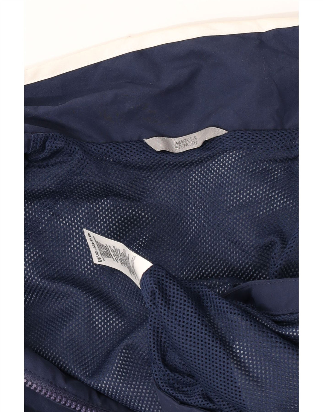 Marks & Spencer Mens Rain Jacket UK 40 Large Navy Blue Polyester