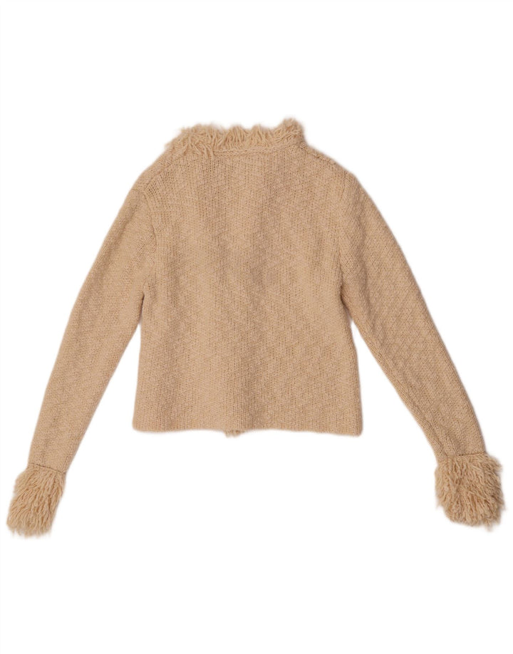 Zara Womens Open Cardigan Sweater Small Off White Cotton