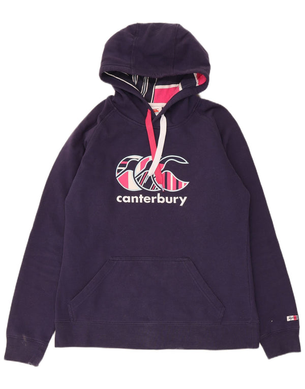 Canterbury Womens Uglies Graphic Hoodie Jumper UK 12 Medium Navy Blue