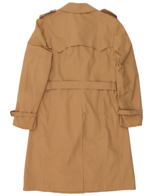 Vintage Mens Double Breasted Trench Coat UK 38 Medium Beige