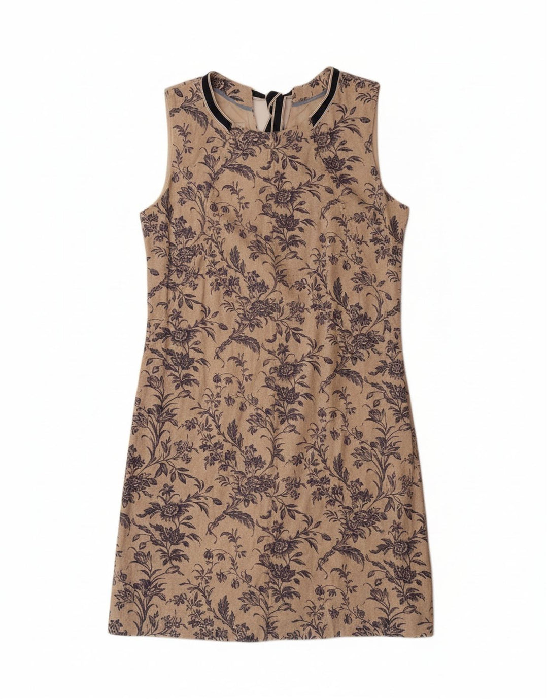LAURA ASHLEY Womens Sleeveless Sheath Dress UK 14 Large  Beige Floral