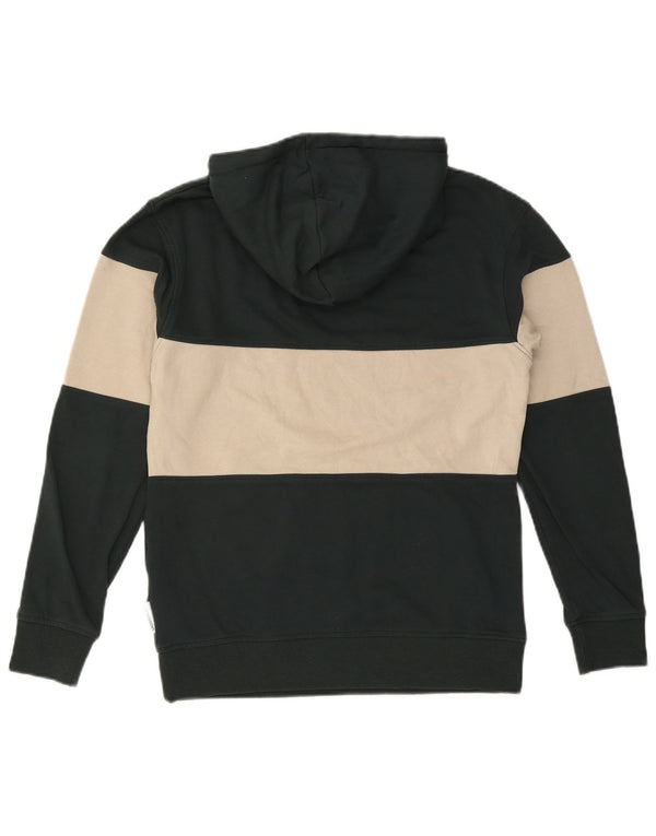 Jack & Jones Mens Graphic Hoodie Jumper Medium Grey Colourblock Cotton