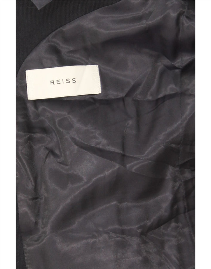 Reiss Mens 2 Button Blazer Jacket UK 38 Medium Navy Blue Wool