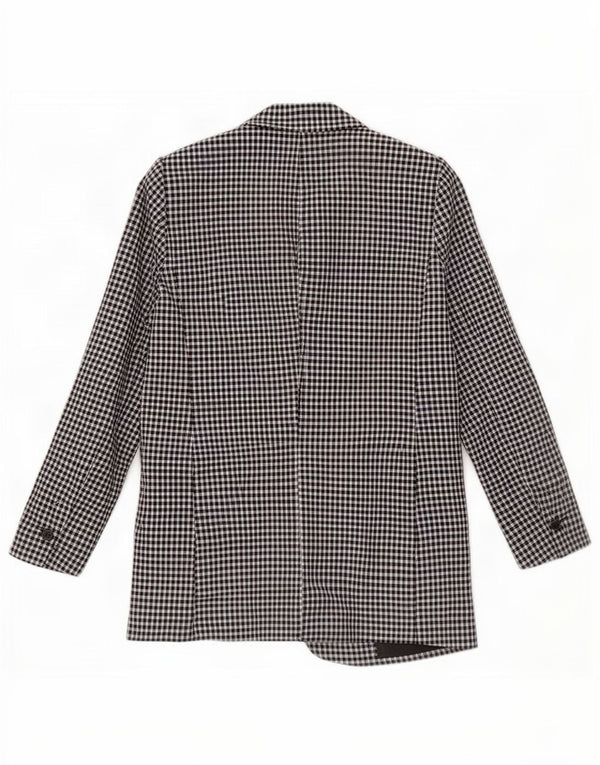 Zara Womens 1 Button Blazer Jacket EU 40 Medium Black Gingham