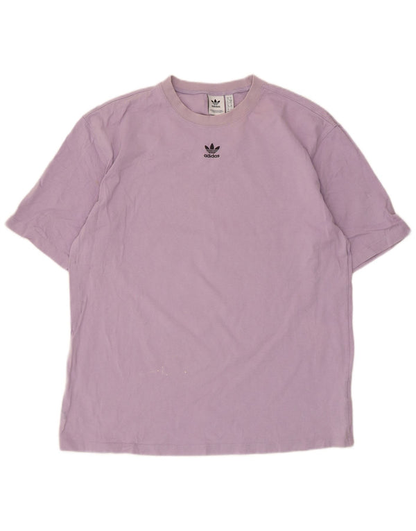 Adidas Womens Oversized T-Shirt Top UK 10 Small Purple Cotton