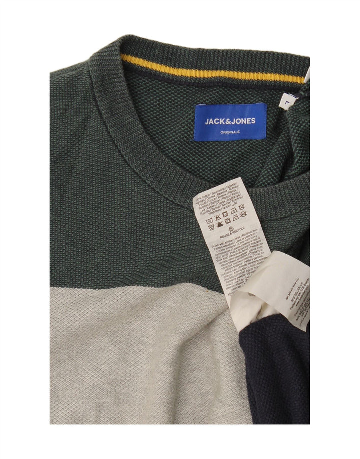 Jack & Jones Mens Top Long Sleeve Large Multicoloured Striped Cotton