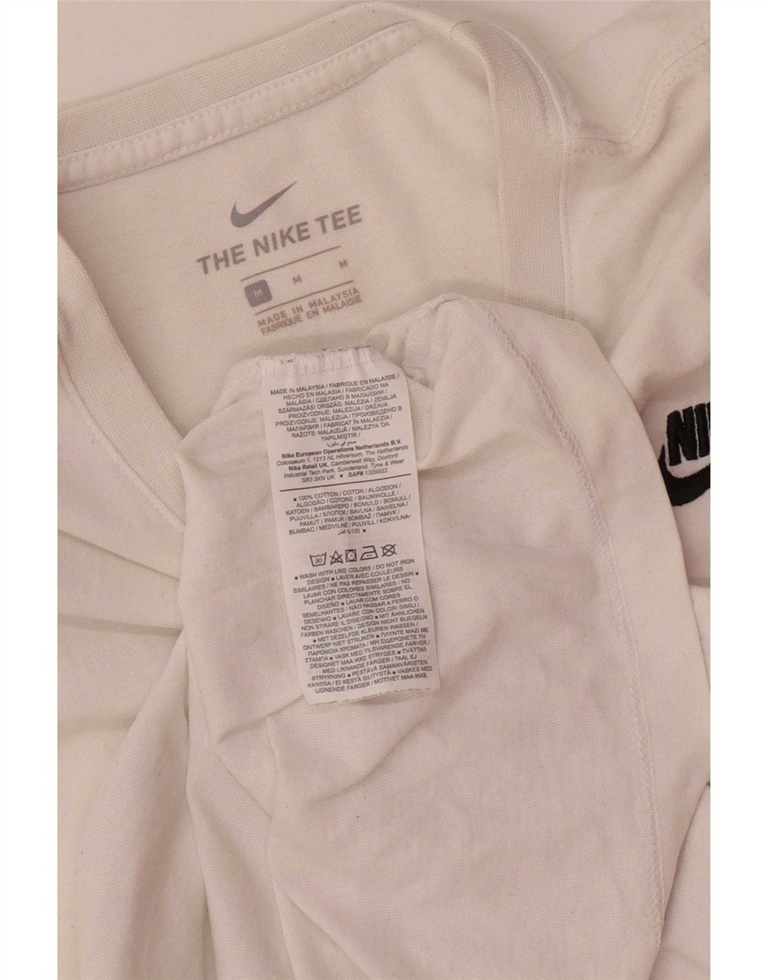 Nike Mens T-Shirt Top Medium White Cotton