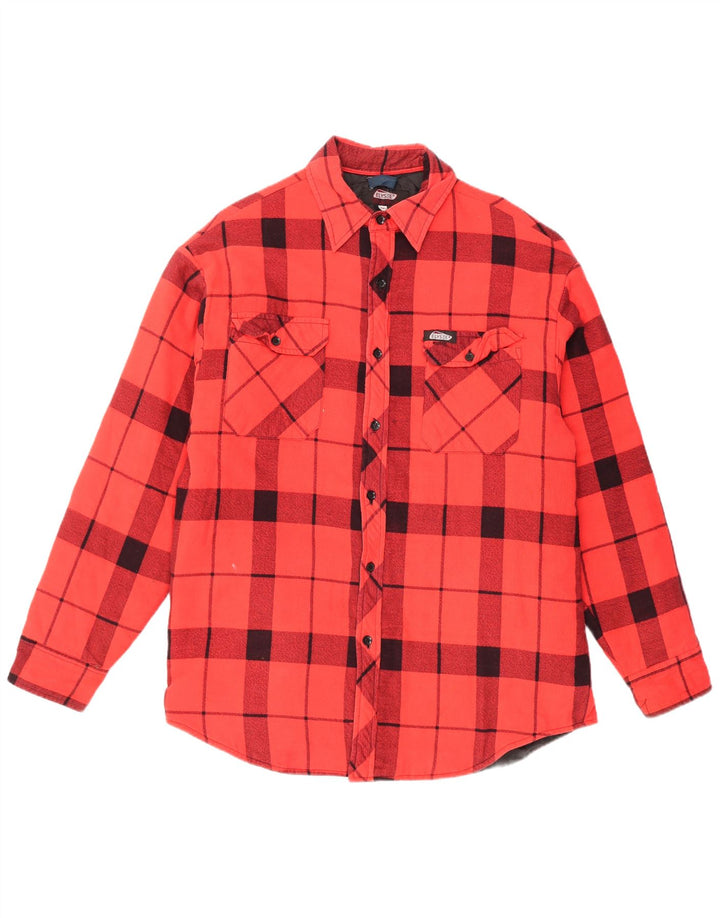 ELYSEE Mens Lumberjack Flannel Shirt Medium Red Plaid Cotton