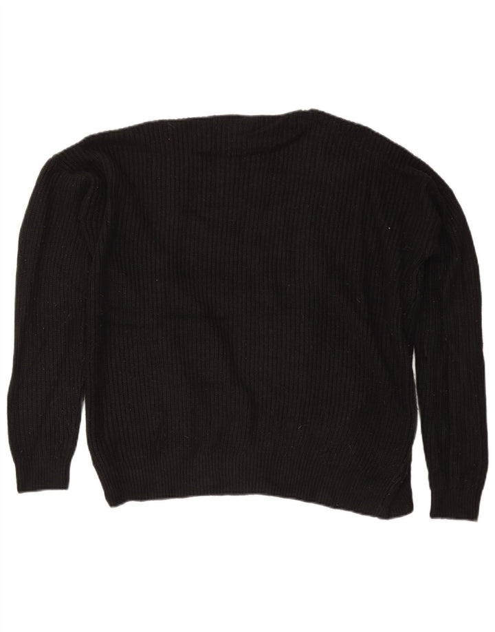 MOSSIMO Womens Oversized Open Cardigan Sweater UK 14 Medium Black Acrylic