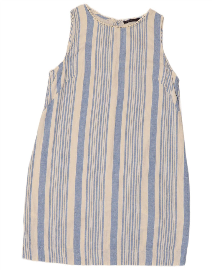 Marks & Spencer Womens Sleeveless Basic Dress UK 16 Large Blue Striped