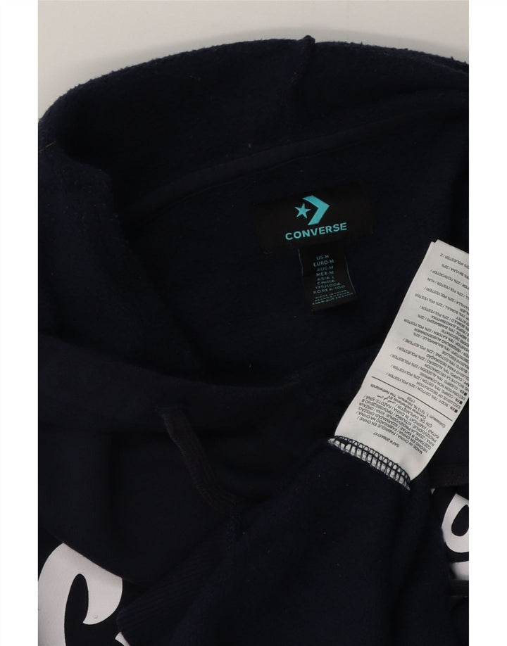 Converse Mens Graphic Hoodie Jumper Medium Navy Blue Cotton