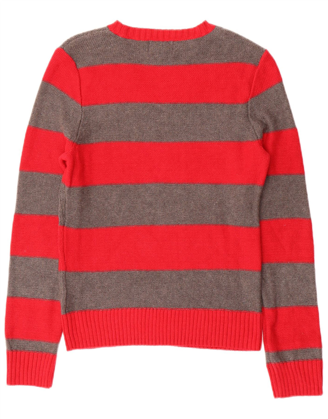 Chaps Womens Classics Boat Neck Jumper Sweater UK 10 Small Red Striped