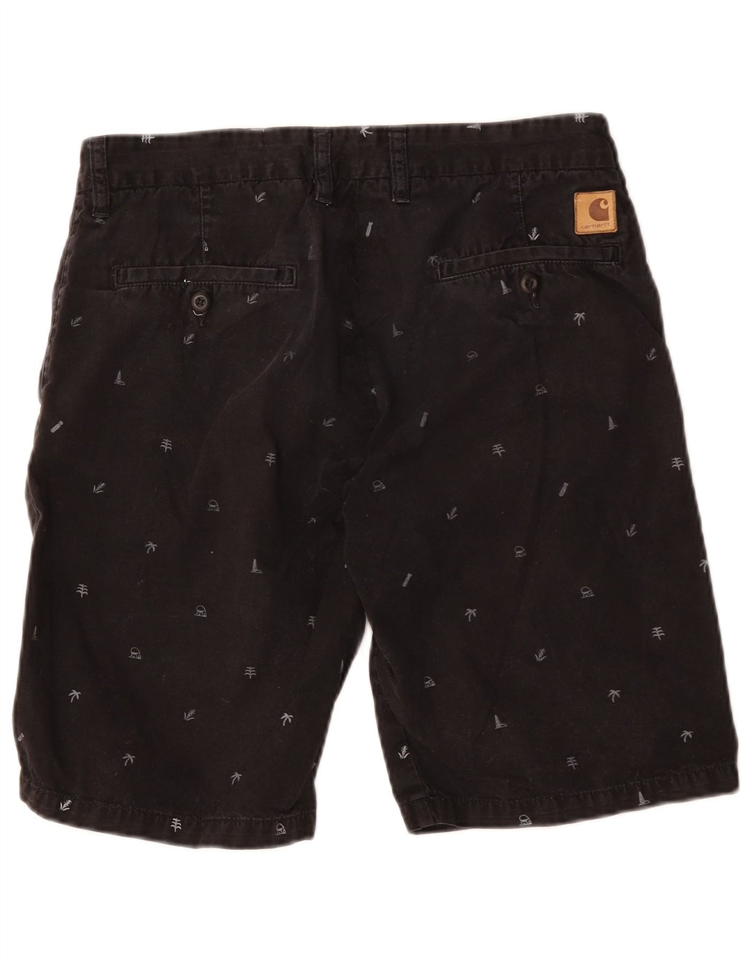 Carhartt Mens Abstract Pattern Chino Shorts W31 Medium Black Cotton