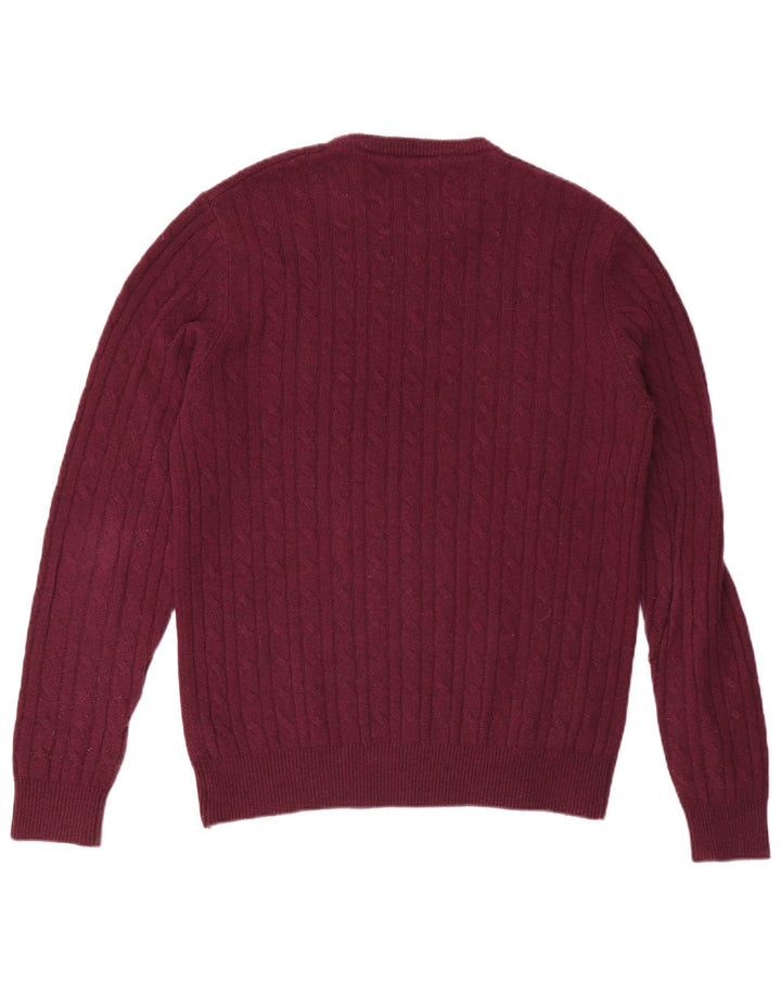 JACK WILLS Mens Crew Neck Jumper Sweater XL Burgundy Wool