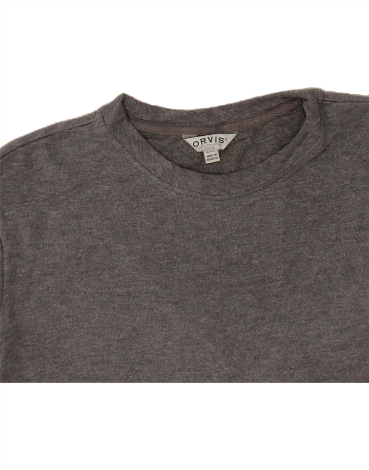 ORVIS Womens Oversized Sweatshirt Jumper UK 10 Small Grey Modal Vintage Orvis and Second-Hand Orvis from Messina Hembry 