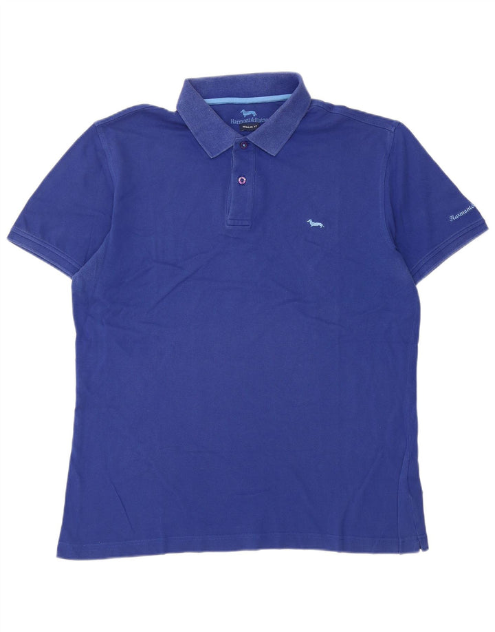 Harmont & Blaine Mens Regular Fit Polo Shirt Large Blue