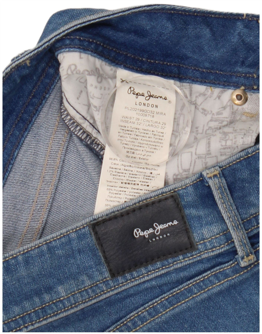 PEPE Jeans Womens Slim Jeans W29 L32 Blue Cotton